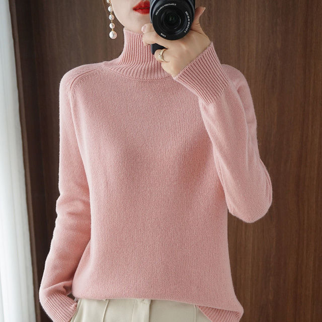 Women's Turtleneck Sweater with Long Sleeves for Work