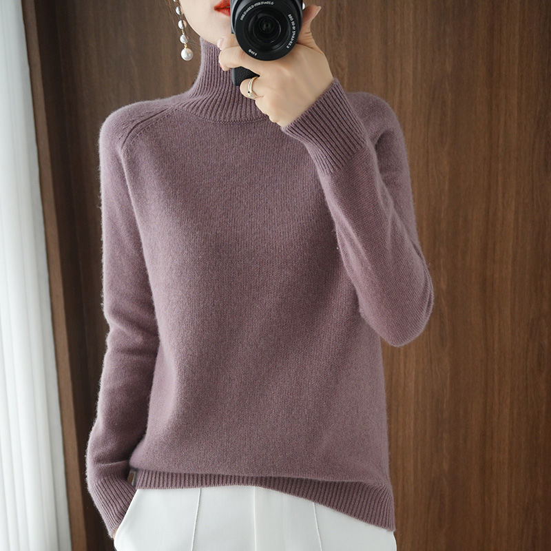Women's Turtleneck Sweater with Long Sleeves for Work