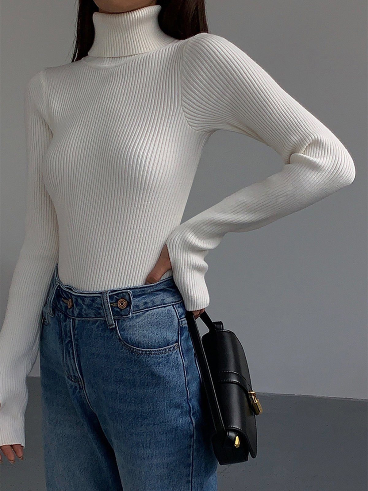 Wendeline | Ribbed Knit Turtleneck Sweater for Women