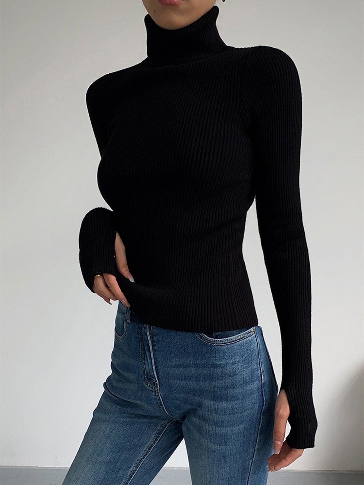 Wendeline | Ribbed Knit Turtleneck Sweater for Women