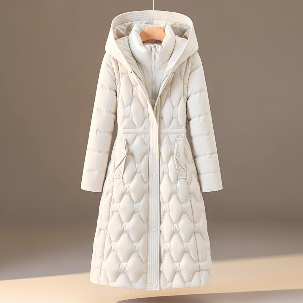 Kristy | Womens Quilted Hooded Winter Coat | Lightweight Filling, Zip and Snap Closure | Red, Brown, Black and More XS-XL