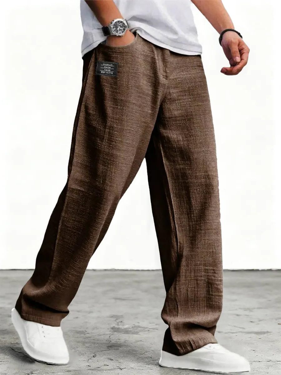 Wide-Leg Linen Trousers for Men