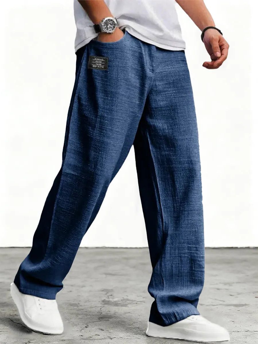 Wide-Leg Linen Trousers for Men