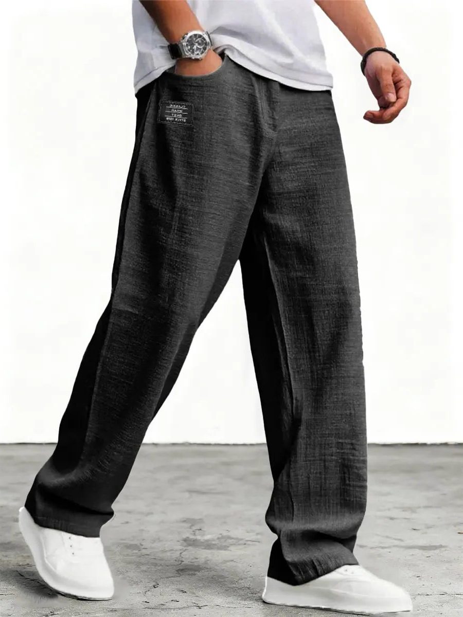 Wide-Leg Linen Trousers for Men