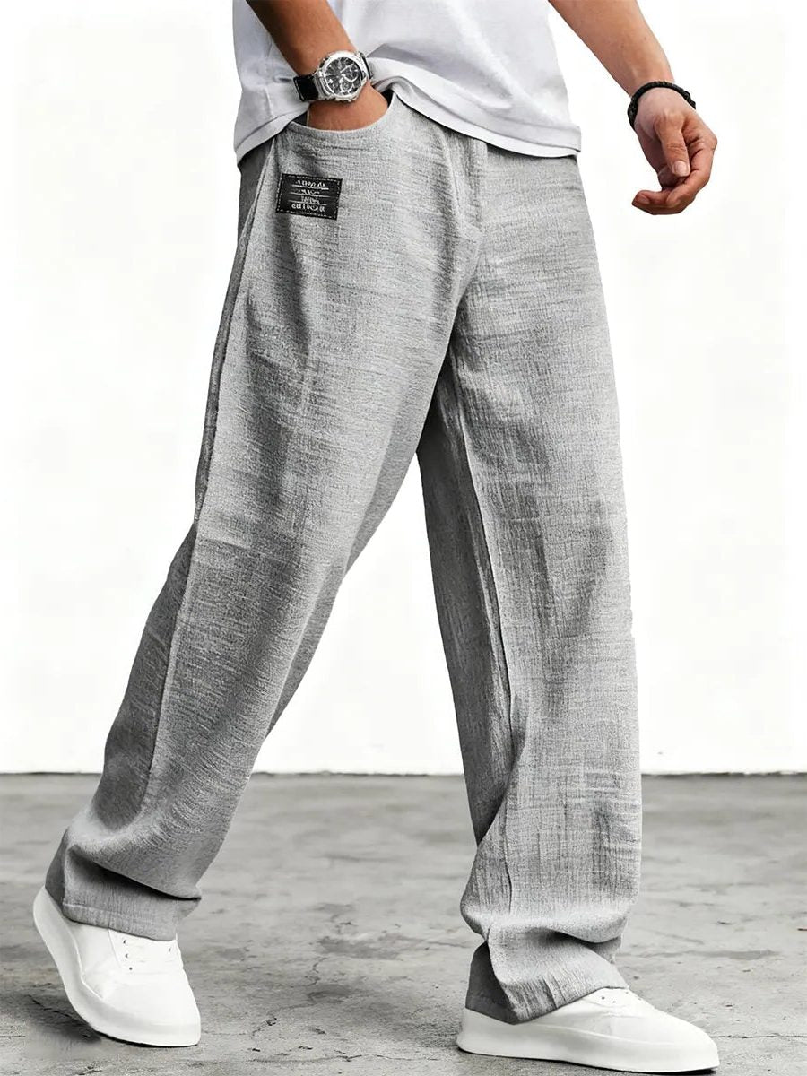 Wide-Leg Linen Trousers for Men