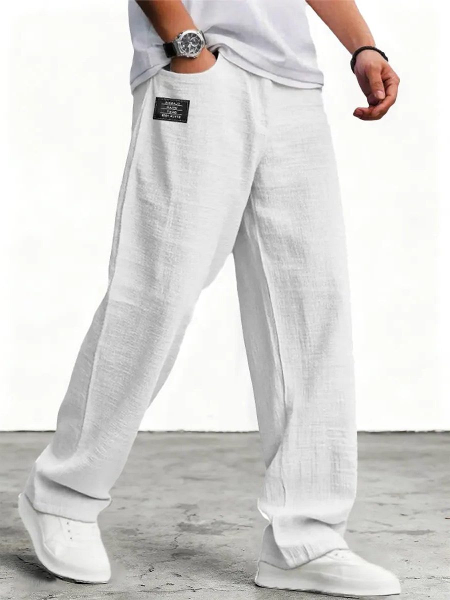 Wide-Leg Linen Trousers for Men