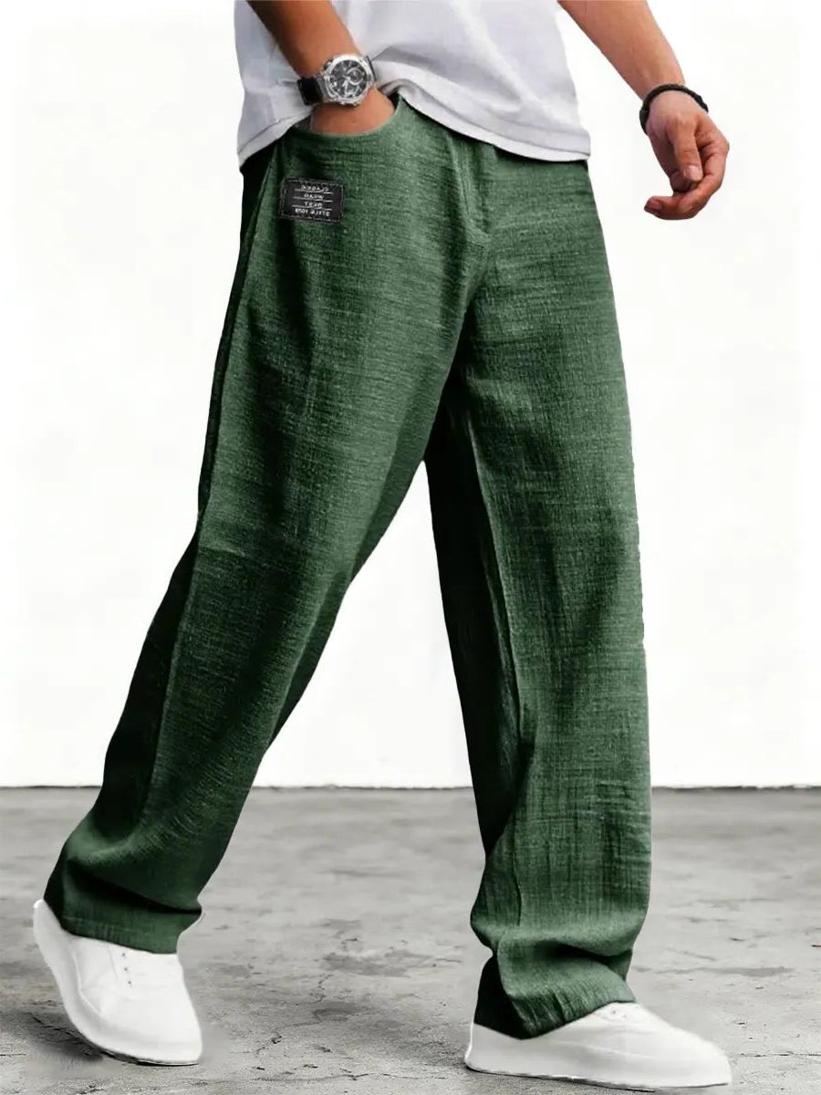Wide-Leg Linen Trousers for Men