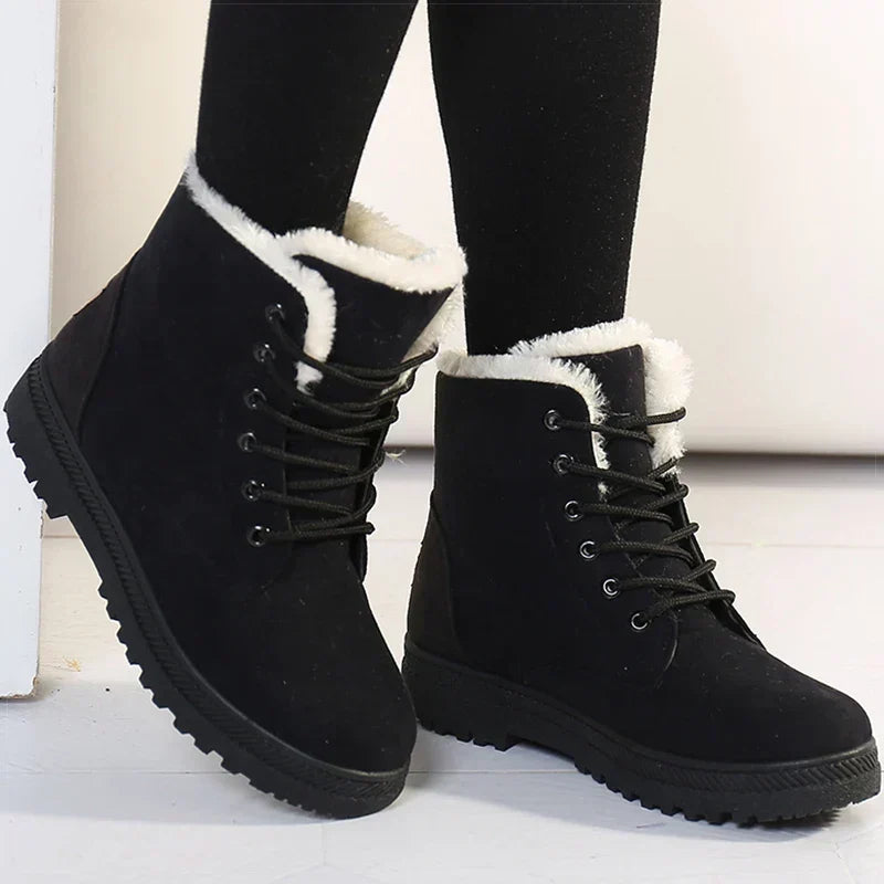 Winter Boots For Women | Lace-Up Faux Fur Lined Ankle