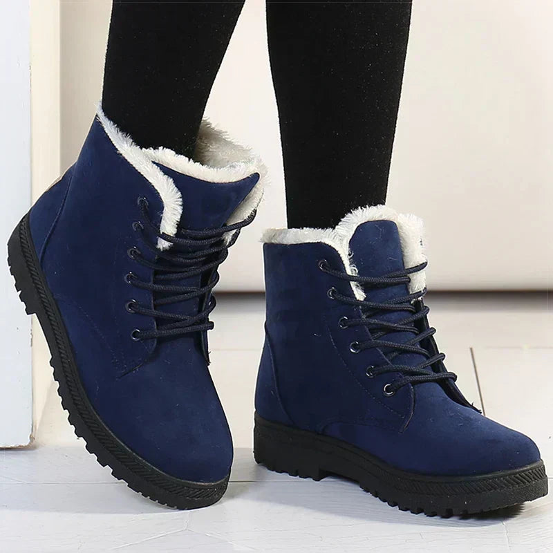 Winter Boots For Women | Lace-Up Faux Fur Lined Ankle