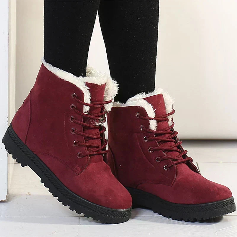 Winter Boots For Women | Lace-Up Faux Fur Lined Ankle