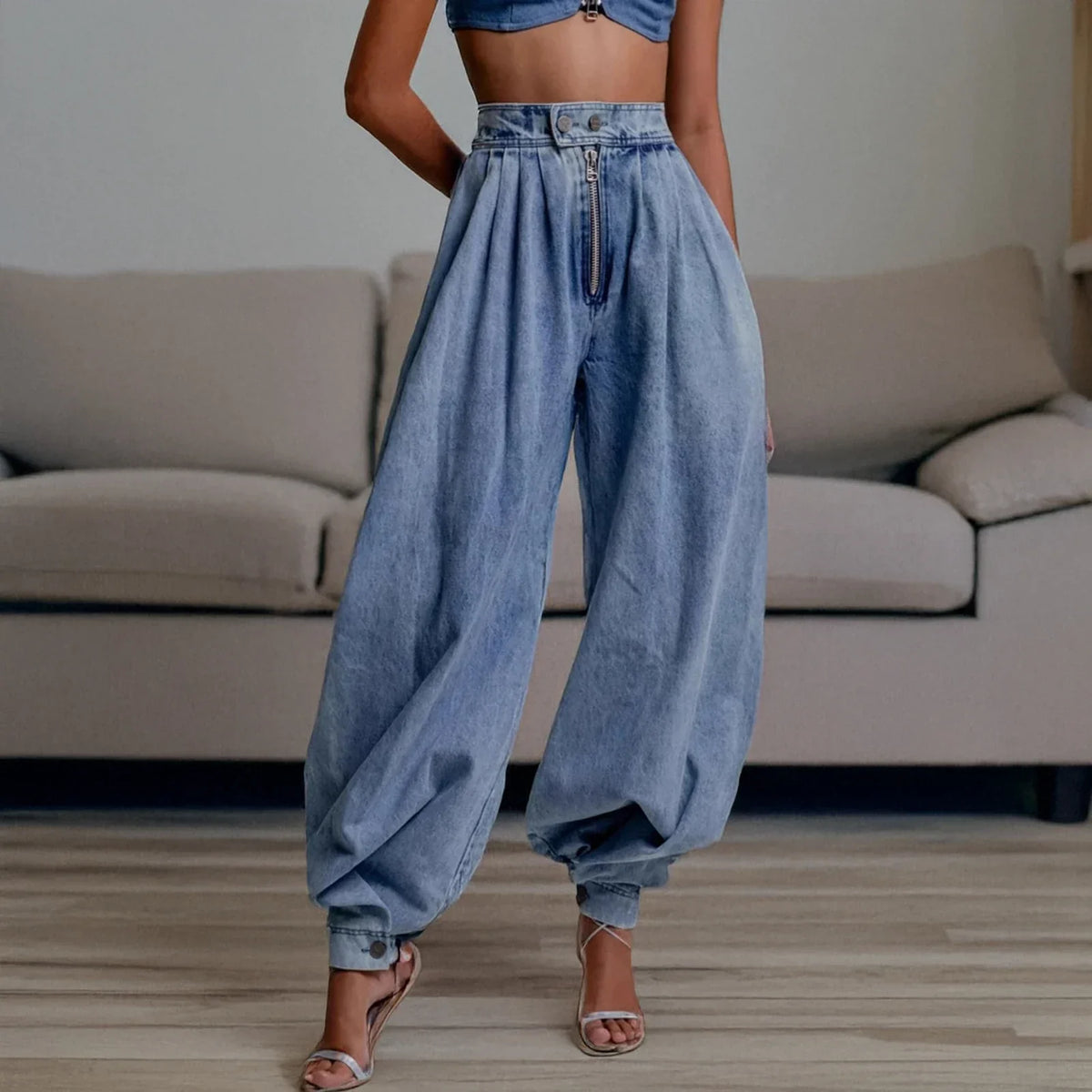 Women's Baggy Jeans | Barrel Leg Lantern High Rise