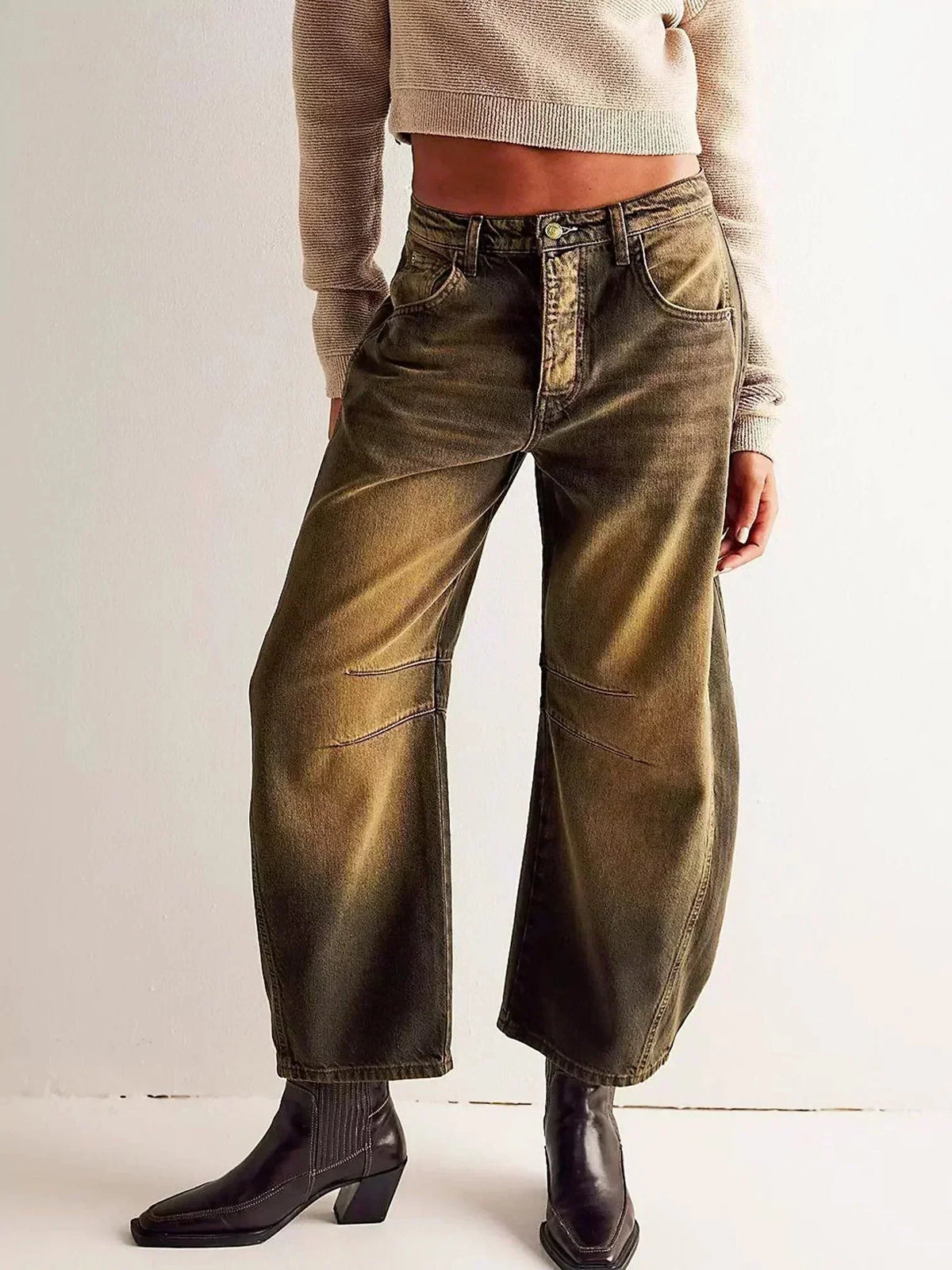 Women's Barrel Jeans | High Waisted Button Fly Fit