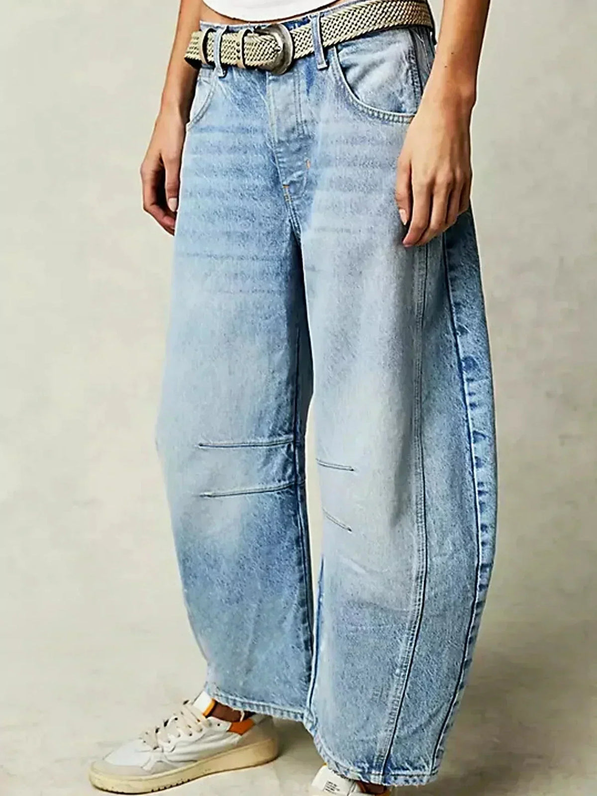 Women's Barrel Jeans | High Waisted Button Fly Fit