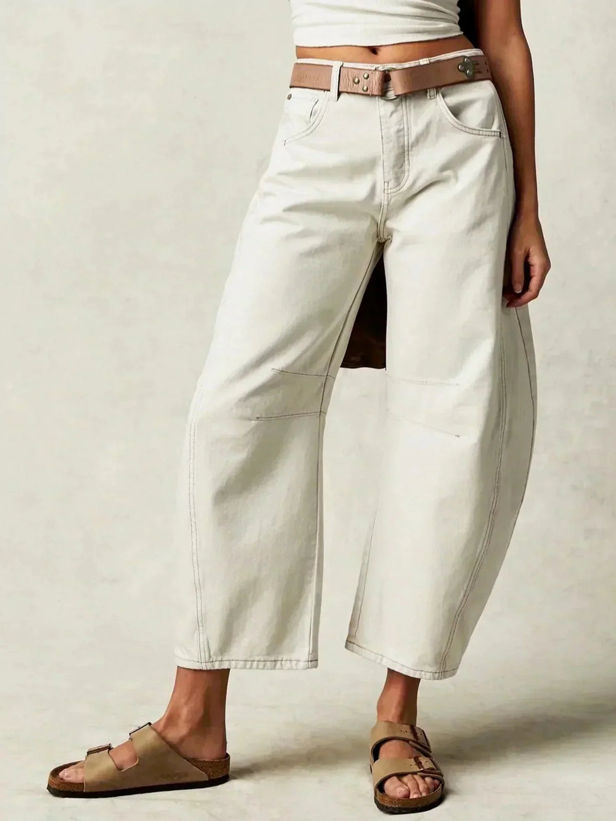 Women's Barrel Jeans | High Waisted Button Fly Fit