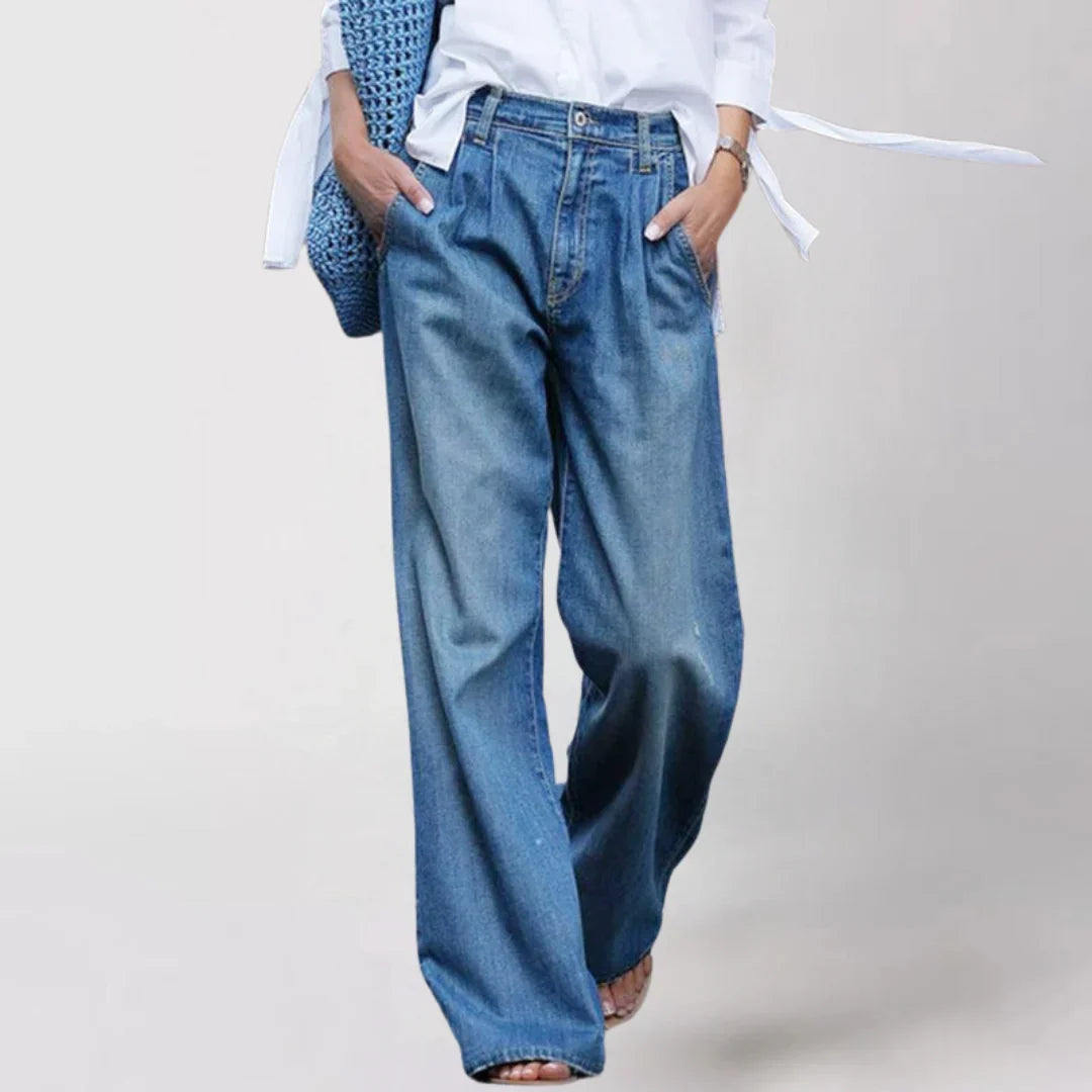 Women's Blue Jeans | Wide Leg High Waist