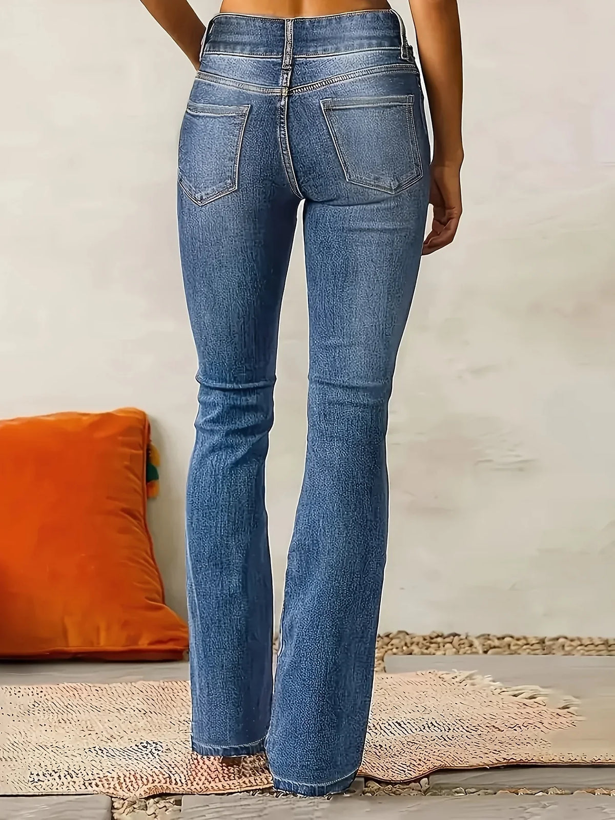 Women's Bootcut Jeans | Medium Blue High Waist Flare