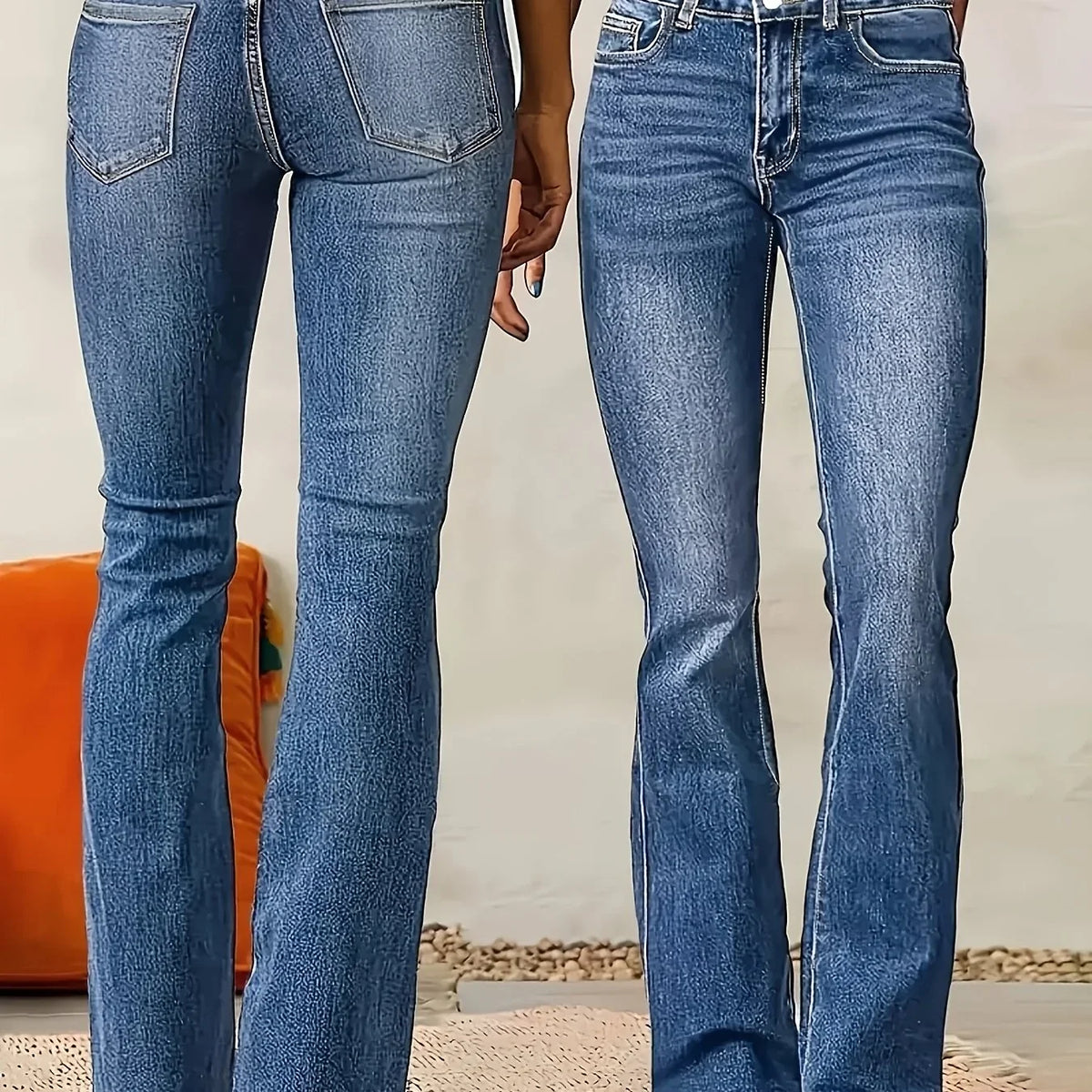 Women's Bootcut Jeans | Medium Blue High Waist Flare