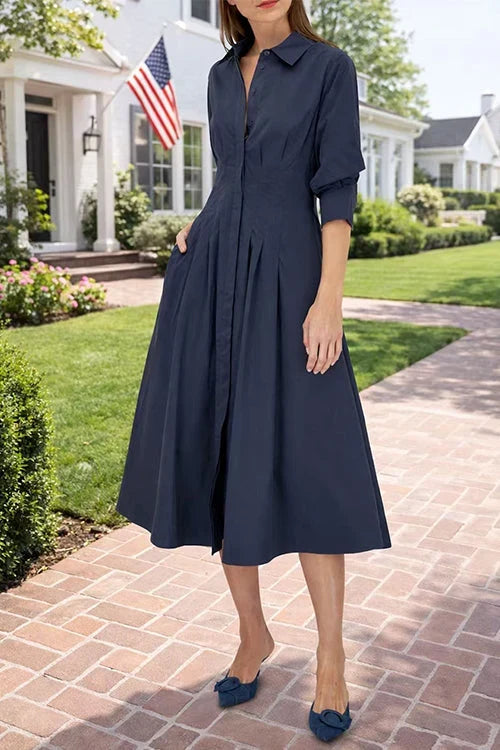 Women's Button Up Shirt Dress