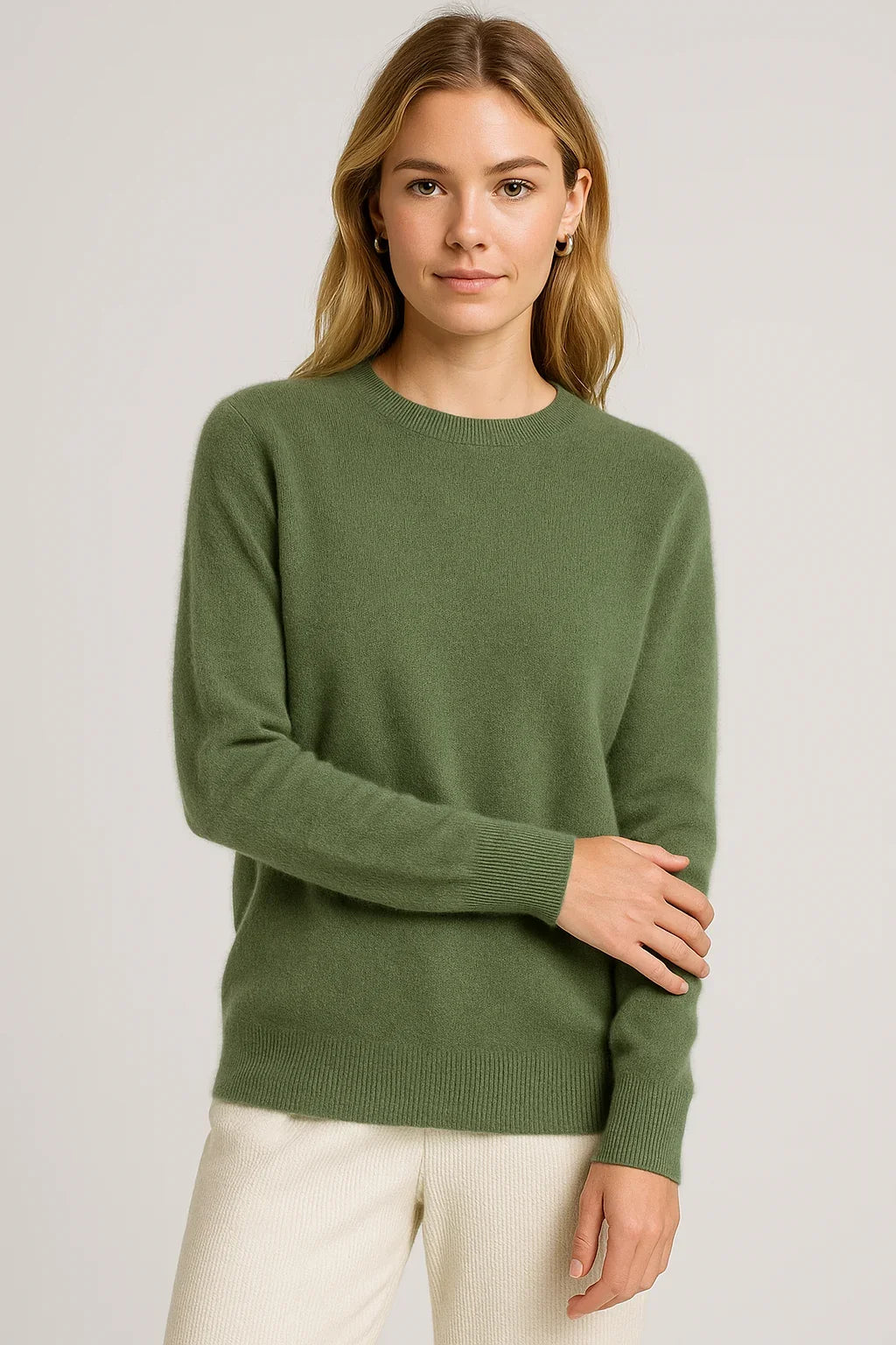 Women's Cashmere Sweater | Crewneck Long Sleeve