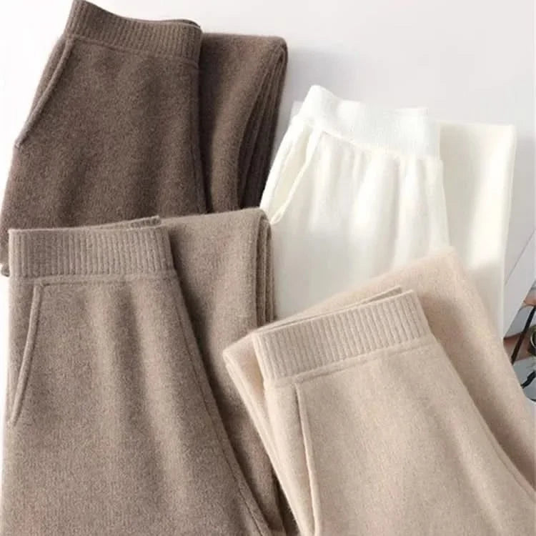 Knit Lounge Pants - Drawstring Waist Women's Lounge Pants