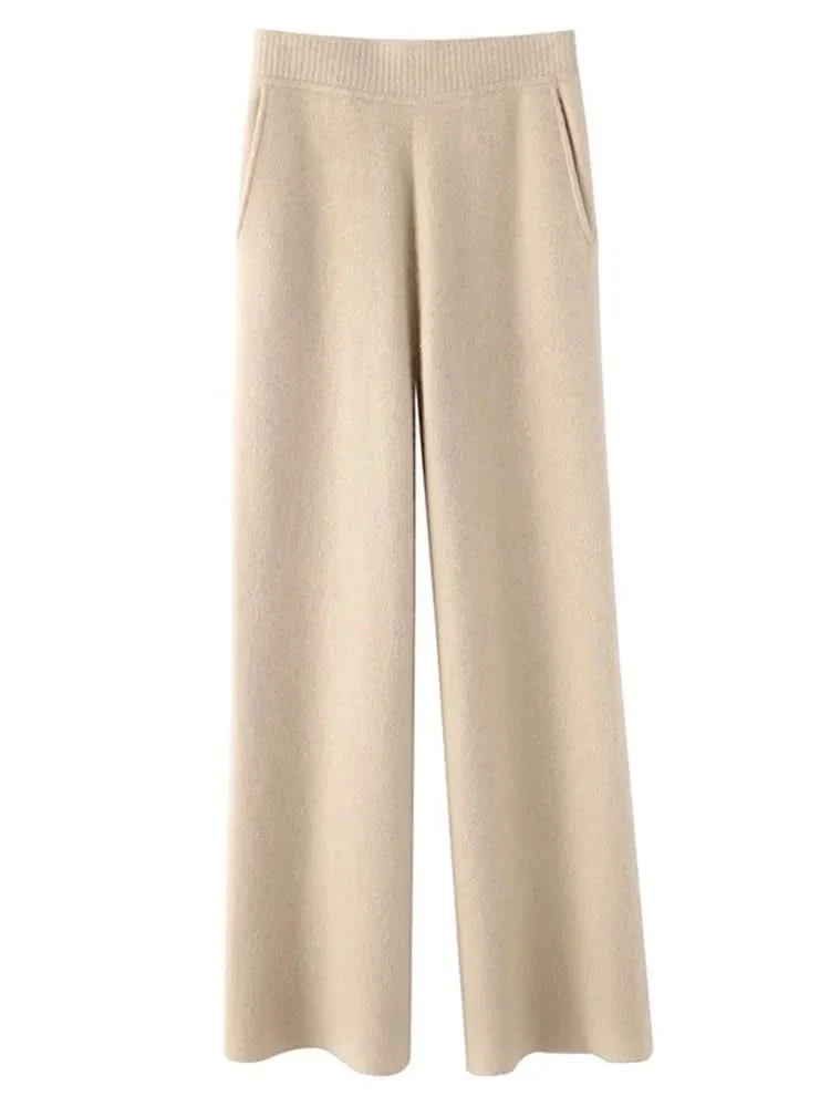Knit Lounge Pants - Drawstring Waist Women's Lounge Pants