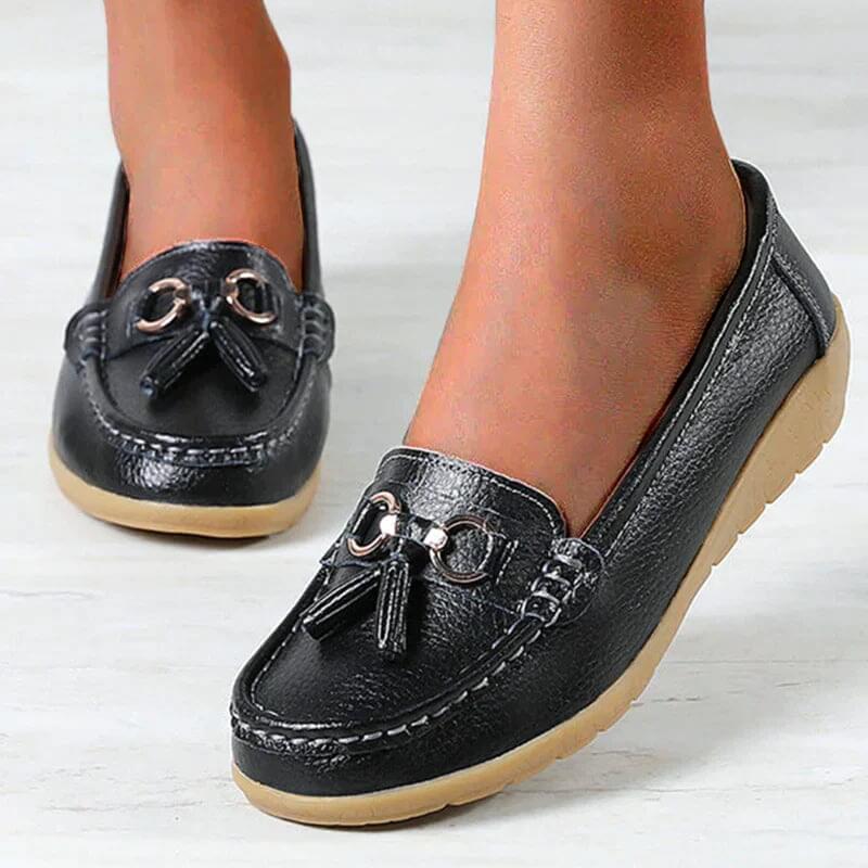 Women's Moccasins | Leather Tassel Penny Loafer Slip On