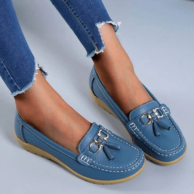 Women's Moccasins | Leather Tassel Penny Loafer Slip On