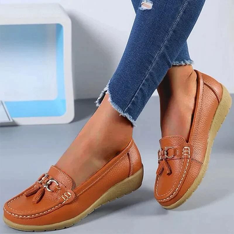 Women's Moccasins | Leather Tassel Penny Loafer Slip On