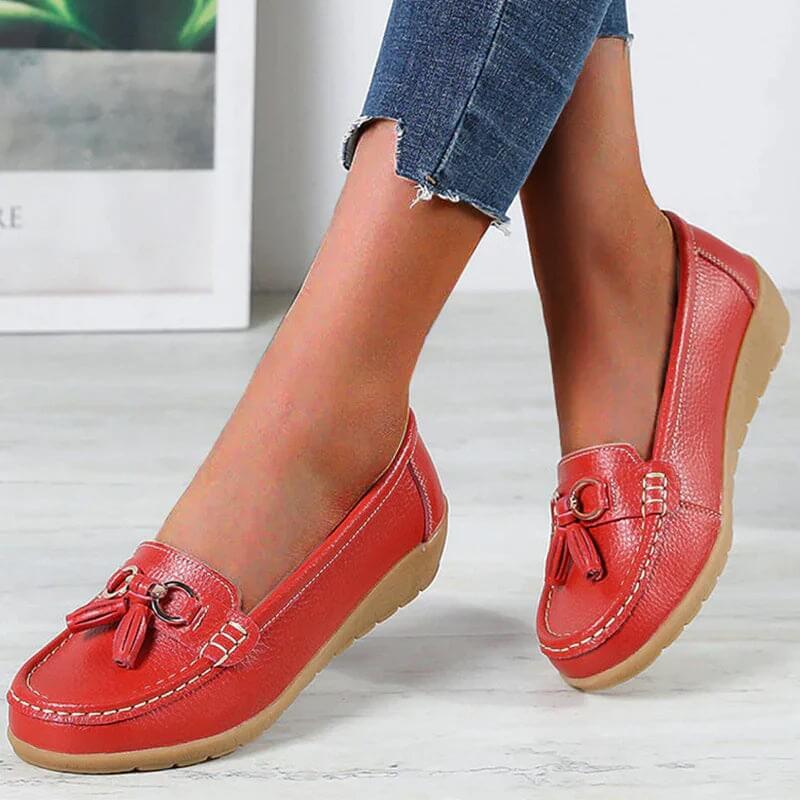 Women's Moccasins | Leather Tassel Penny Loafer Slip On