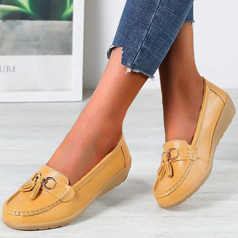 Women's Moccasins | Leather Tassel Penny Loafer Slip On