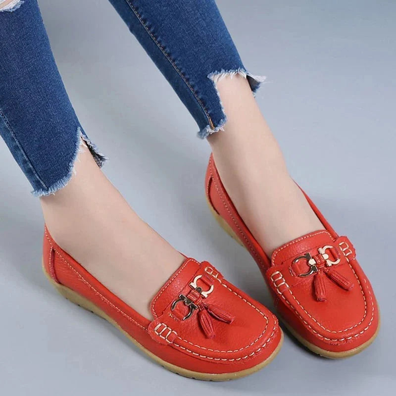 Women's Moccasins | Leather Tassel Penny Loafer Slip On