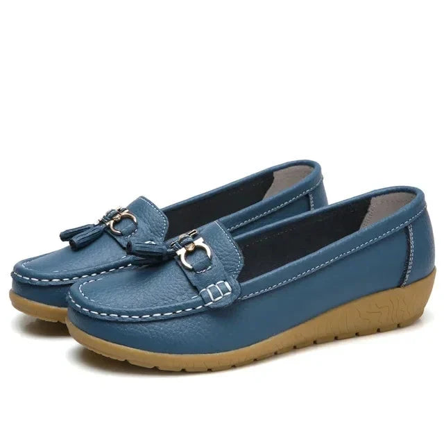 Women's Moccasins | Leather Tassel Penny Loafer Slip On
