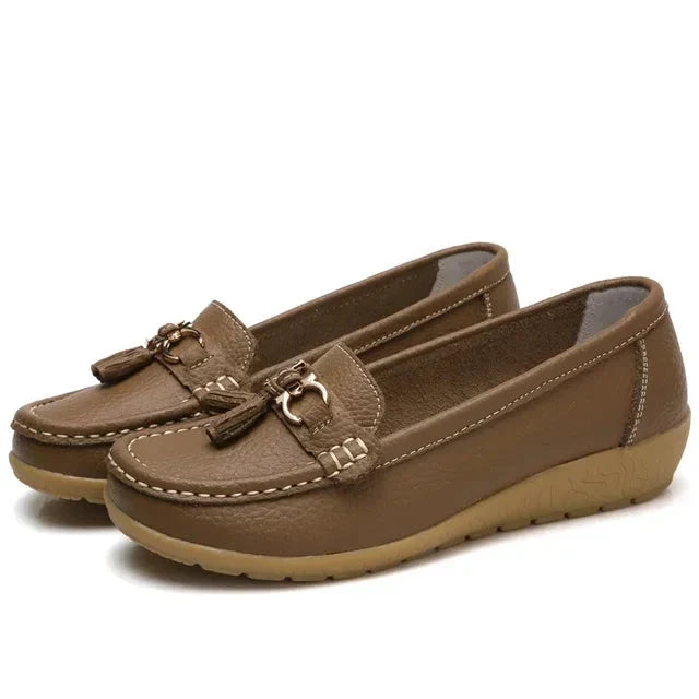 Women's Moccasins | Leather Tassel Penny Loafer Slip On