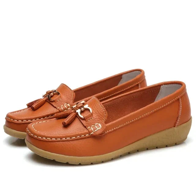Women's Moccasins | Leather Tassel Penny Loafer Slip On