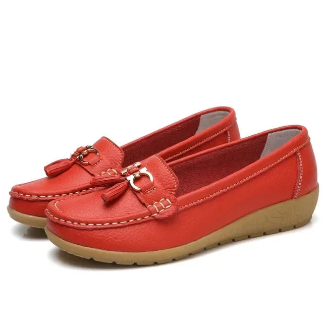 Women's Moccasins | Leather Tassel Penny Loafer Slip On