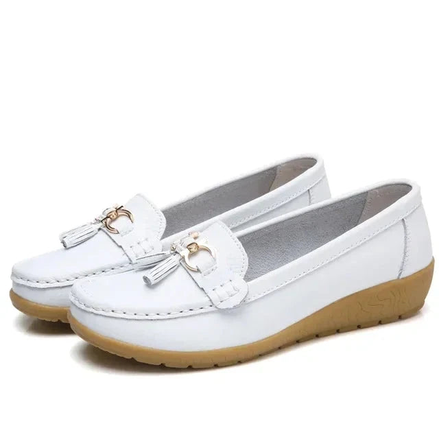 Women's Moccasins | Leather Tassel Penny Loafer Slip On