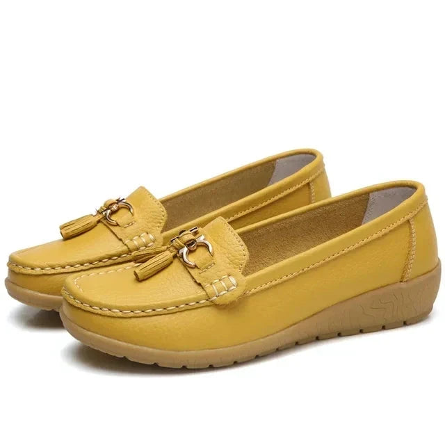 Women's Moccasins | Leather Tassel Penny Loafer Slip On