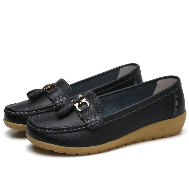 Women's Moccasins | Leather Tassel Penny Loafer Slip On