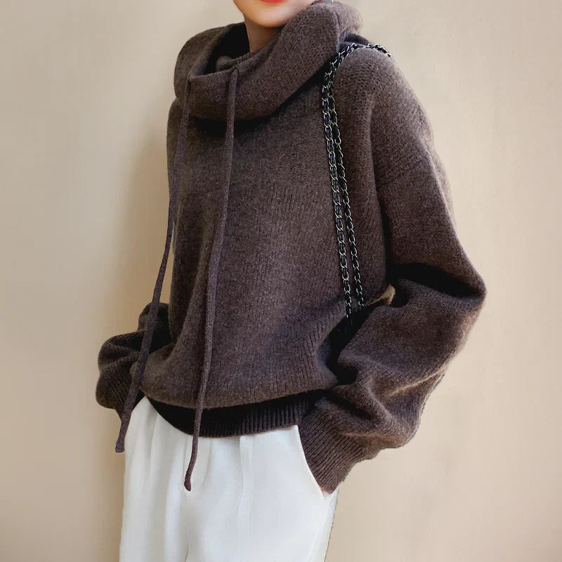 Women's Oversized Sweater | Knit Hooded Long Sleeve