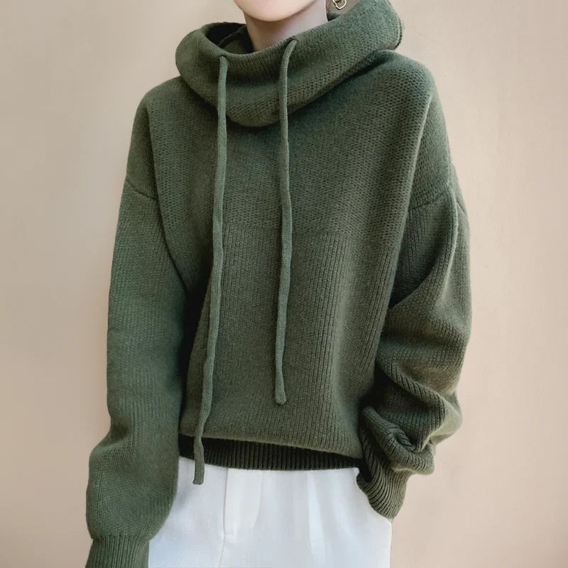 Women's Oversized Sweater | Knit Hooded Long Sleeve