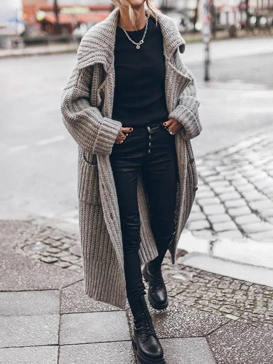 Long Cardigan - Oversized Button Front Women's Cardigan