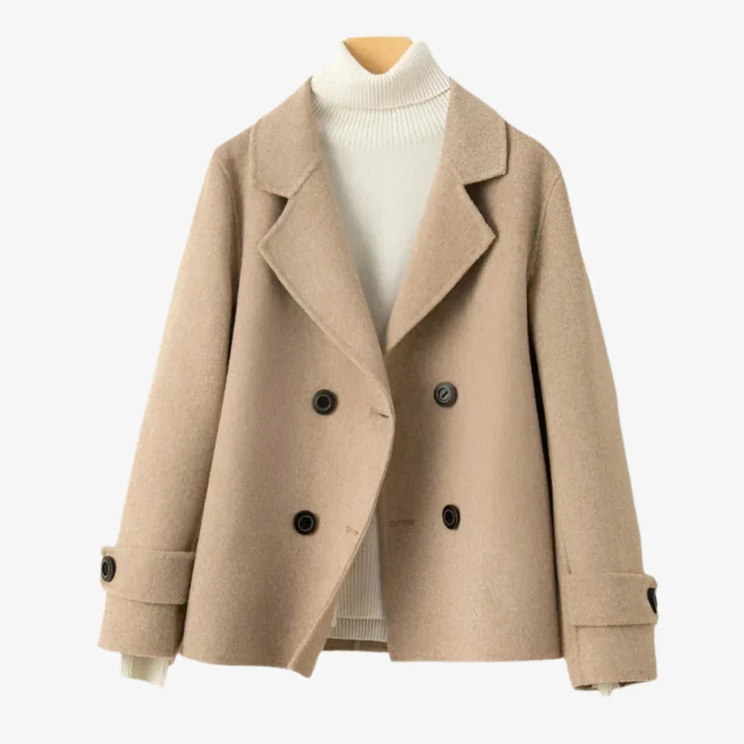 Women's Pea Coat | Double-Breasted Notched Lapel