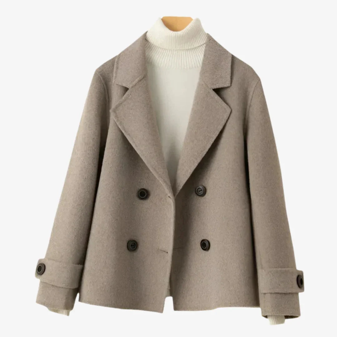 Women's Pea Coat | Double-Breasted Notched Lapel
