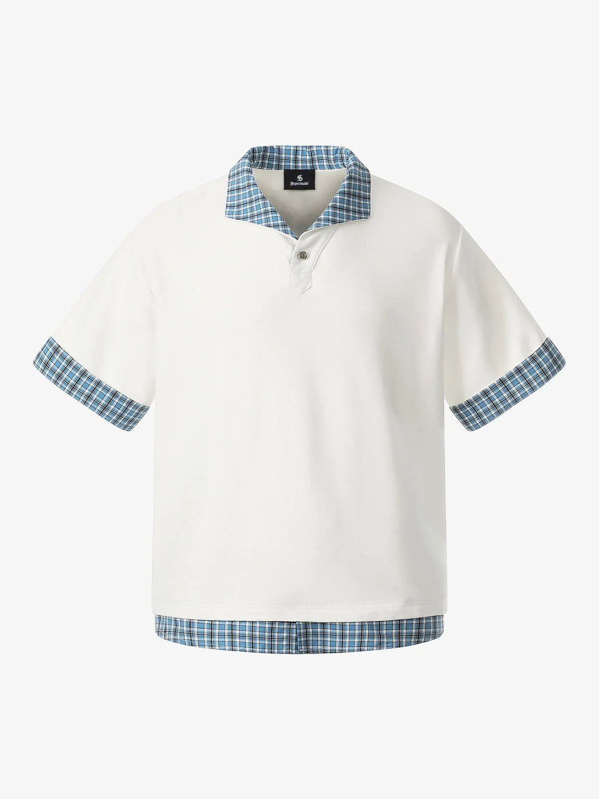 Polo T Shirt - Plaid Contrast Collar Short Sleeve Women's