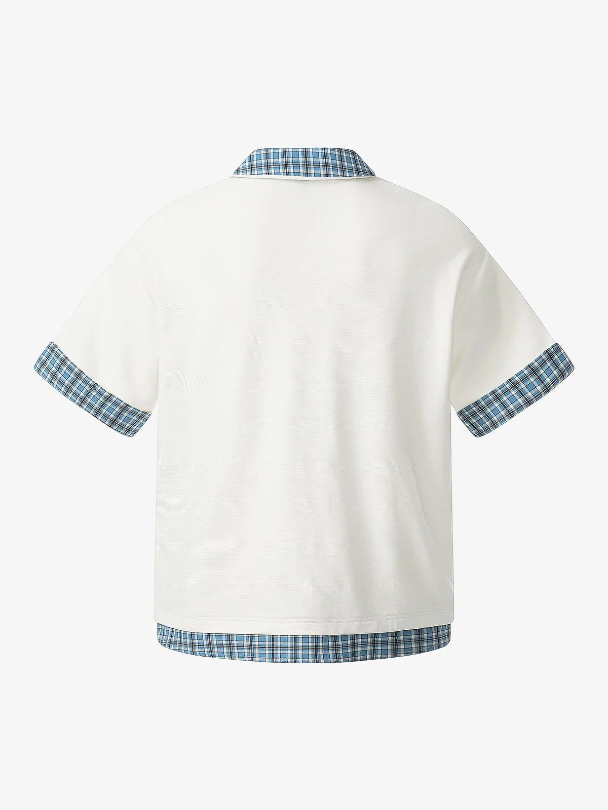 Polo T Shirt - Plaid Contrast Collar Short Sleeve Women's