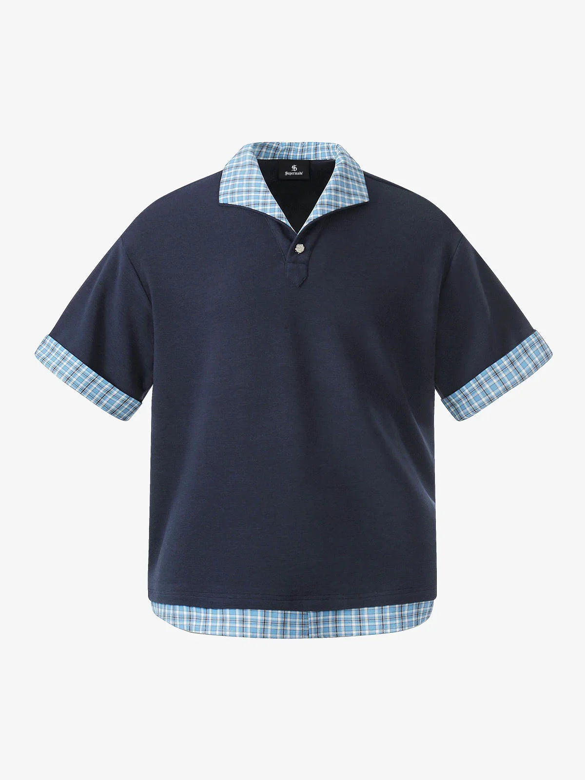 Polo T Shirt - Plaid Contrast Collar Short Sleeve Women's