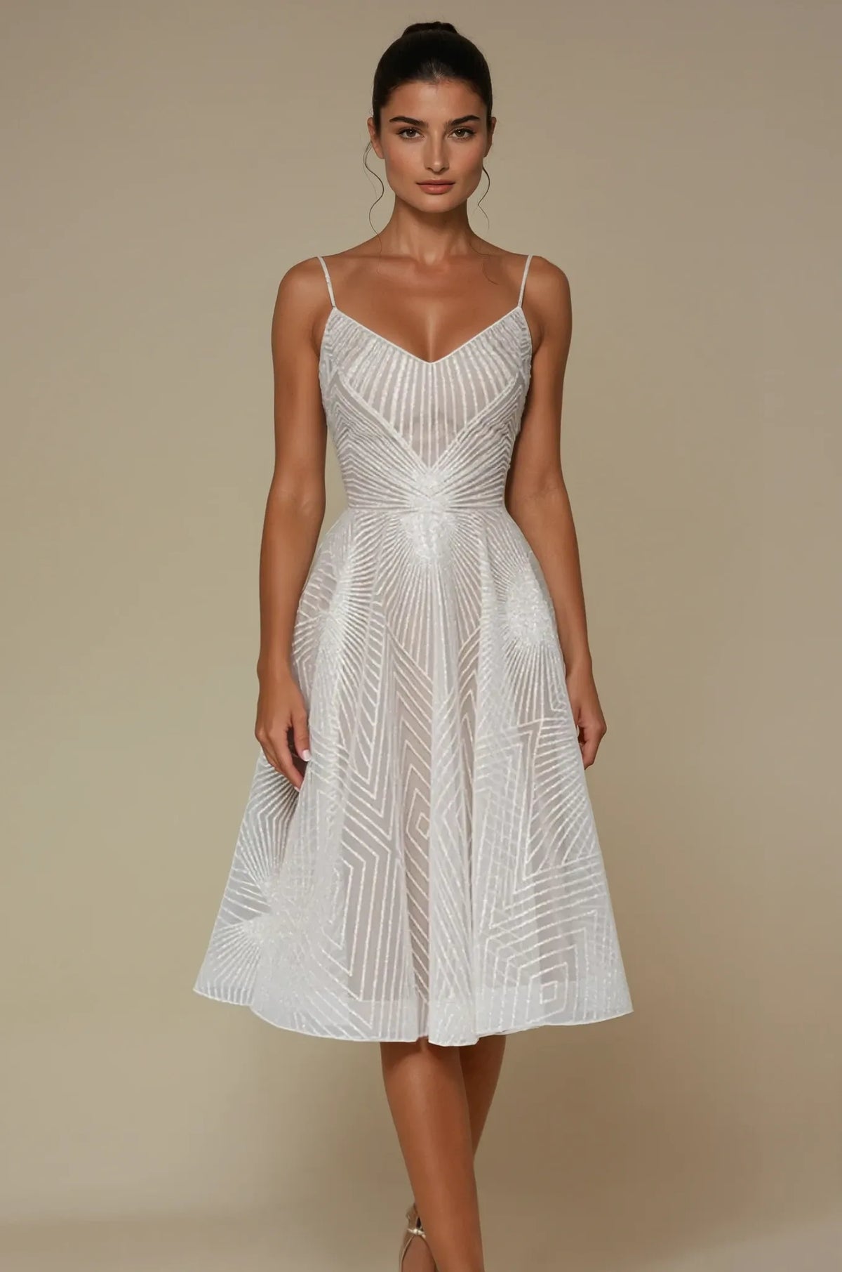 Sequin Maxi Dress - V Neck Spaghetti Strap Women's Prom Dress