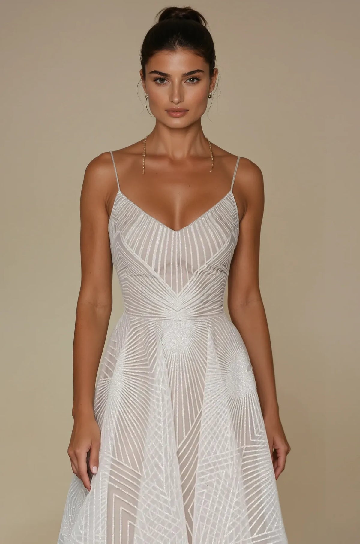 Sequin Maxi Dress - V Neck Spaghetti Strap Women's Prom Dress
