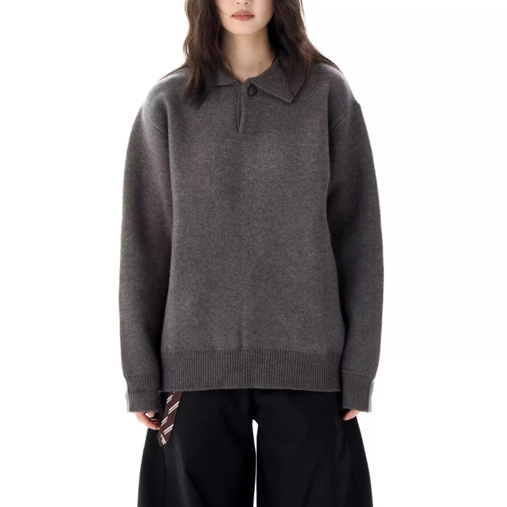 Women's Sweater | Collared Long Sleeve Knit