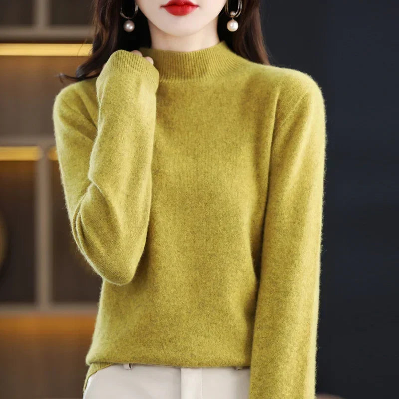 Women's Sweater | Mock Neck Knit Warm Long Sleeve
